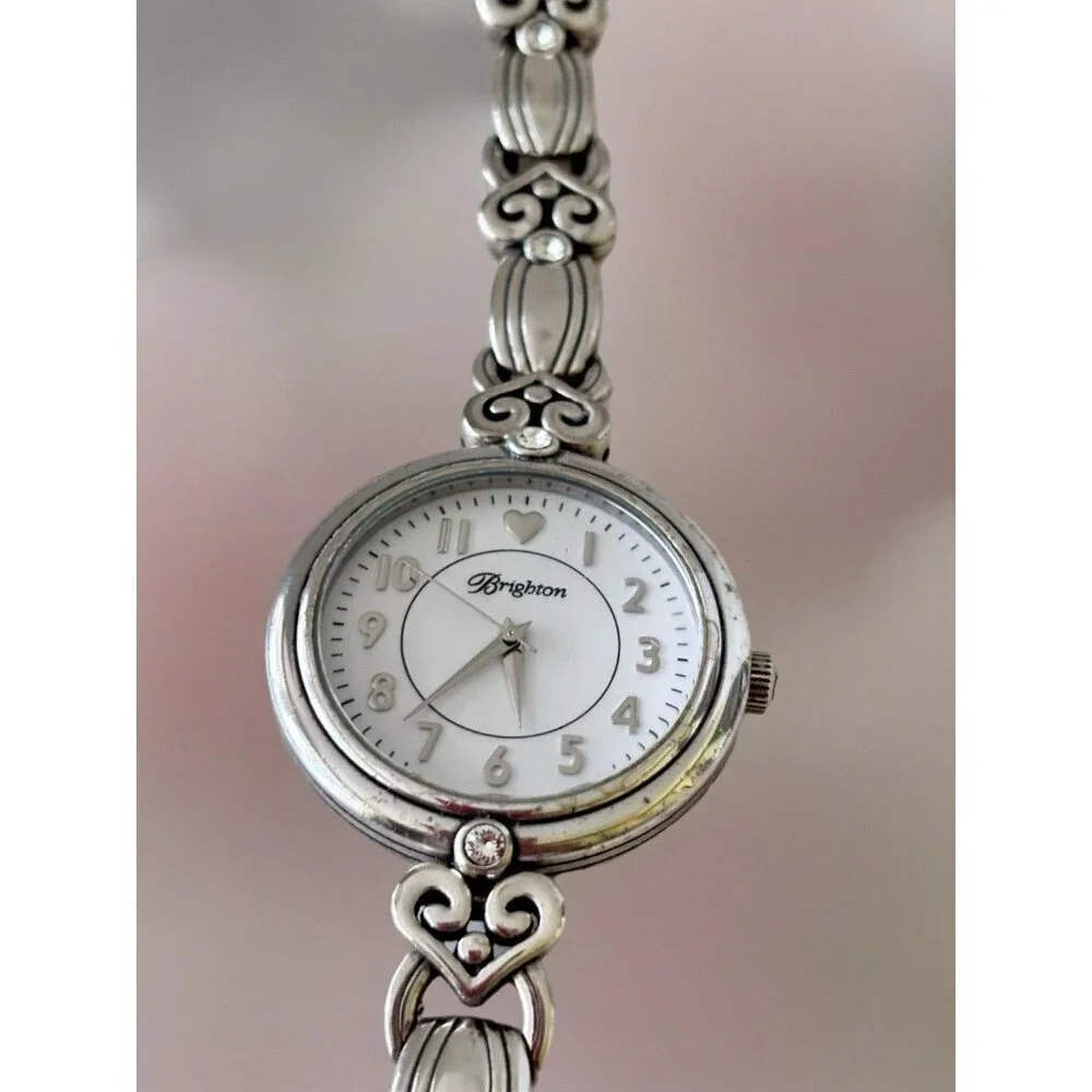 Brighton La Palma Watch Silver Hearts Crystals 7